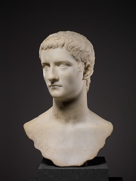 Marble portrait bust of the emperor Gaius — The Met, public domain